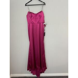 Ieena Mac Duggal Fuchsia Sleeveless Beaded Sweetheart Evening Gown 12428 Size 8